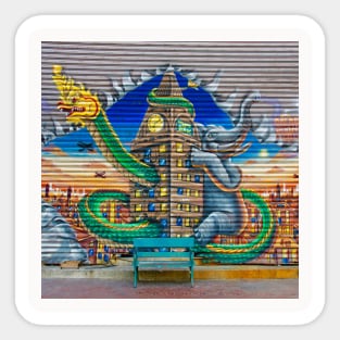 Graffiti Neck Gator City Under Attack Elephant Chinese Dragon Urban Art Sticker